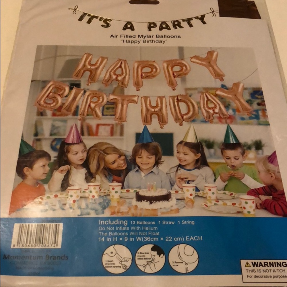 Rose Gold “Happy Birthday” Mylar balloons